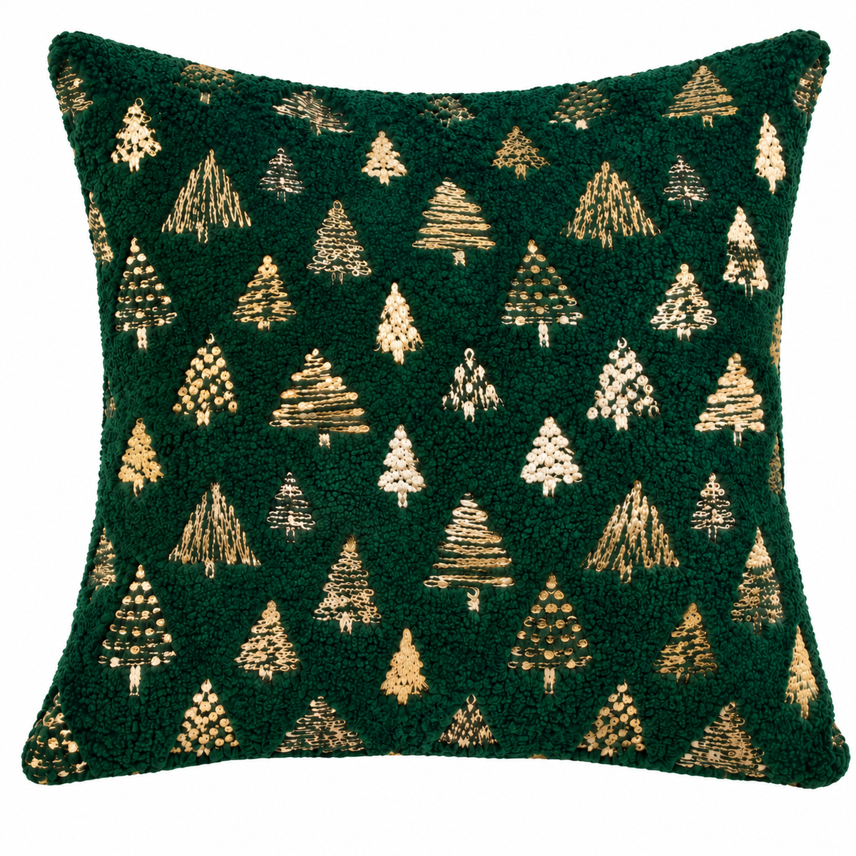 Green Xmas Tree Pillow Cover (18"L × 18"W)
