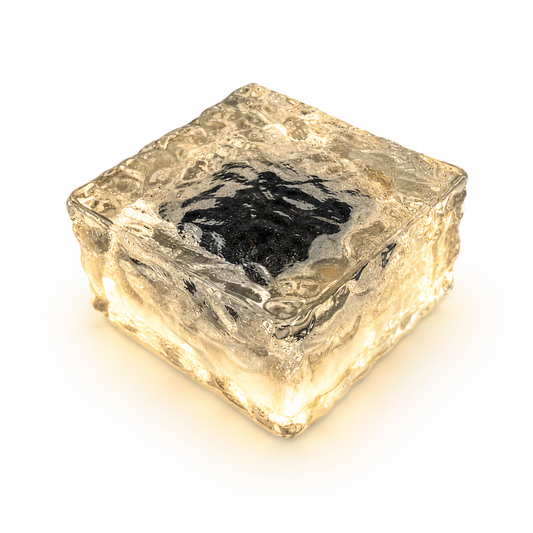 Solar Glass Brick Light-Warm Glow Accent