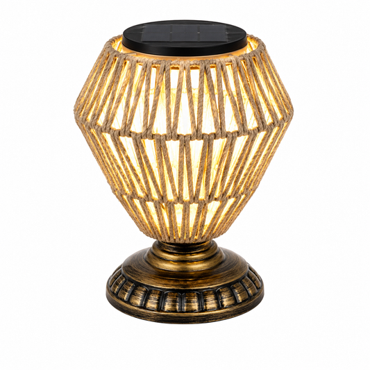 Shadow-Weave Solar Table Lantern 3000K