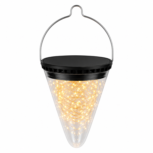 Starry Cone Hanging Solar Lantern (Warm White 3000K)