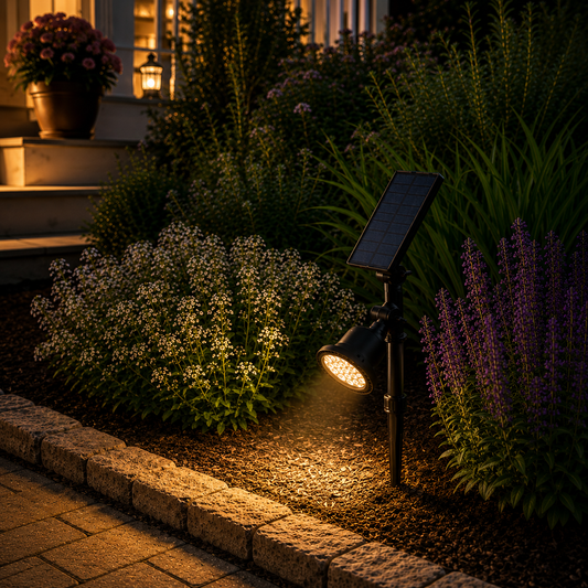 Solar Landscape Spotlight with Adjustable Panel-Warm White 3000K