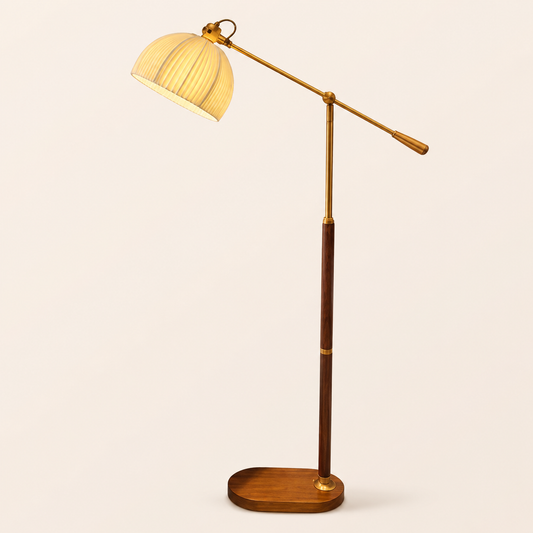 Brassline Reading Floor Lamp with Pleated Shade (E26) | Atelier