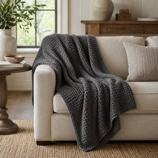 Pebble-Knit Throw Blanket (51in x 63in)