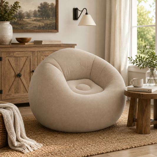Mocha Inflatable Lounge Chair for Relaxed Indoor & Outdoor Seating