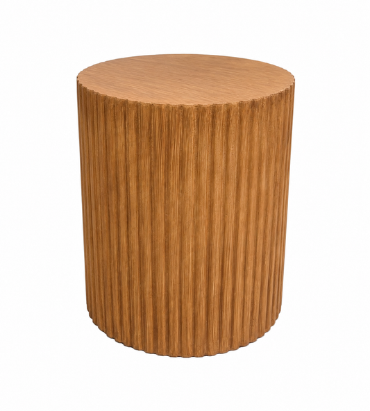 Ribbed Cylindrical End Table