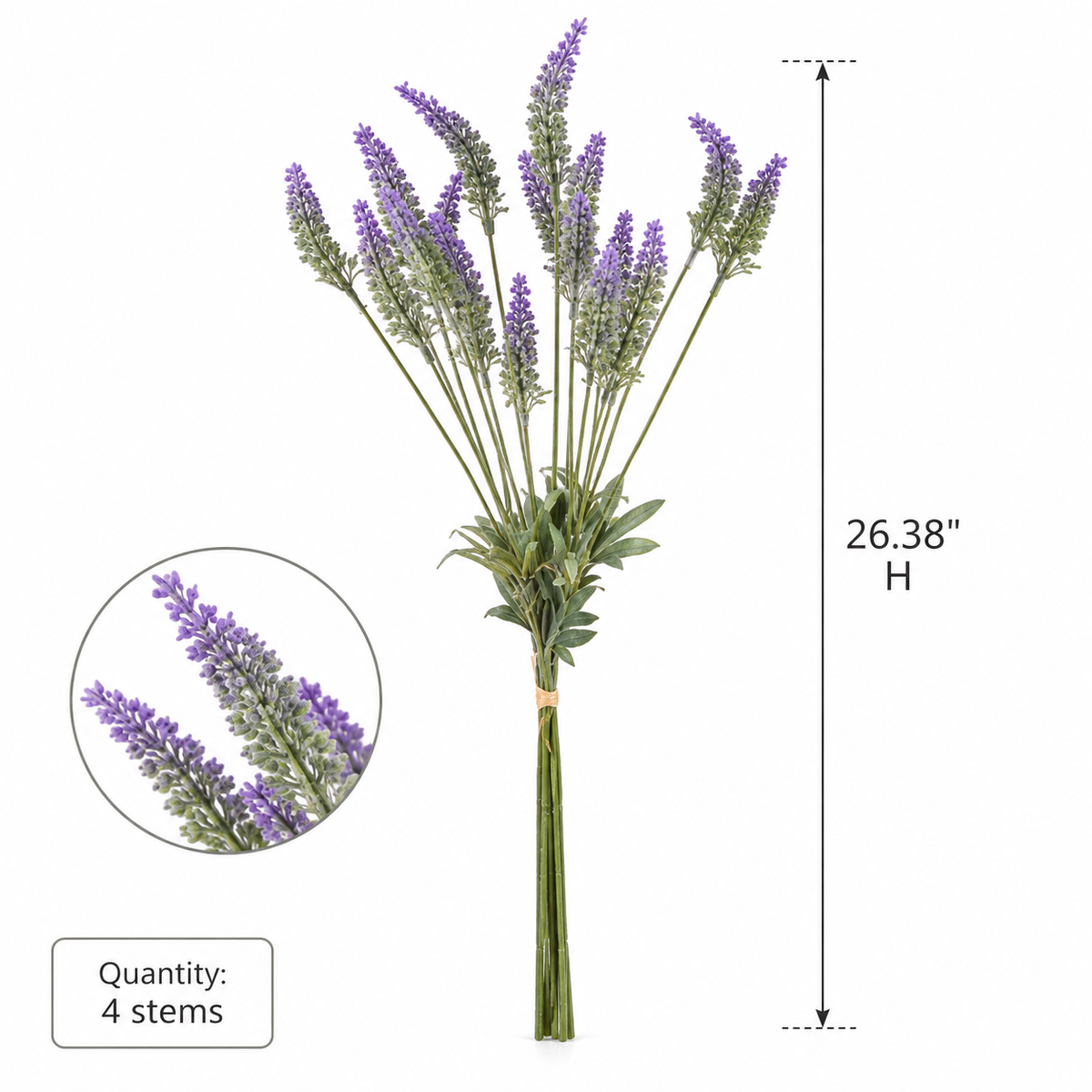4-Stem Artificial Lavender (26.38 in H)