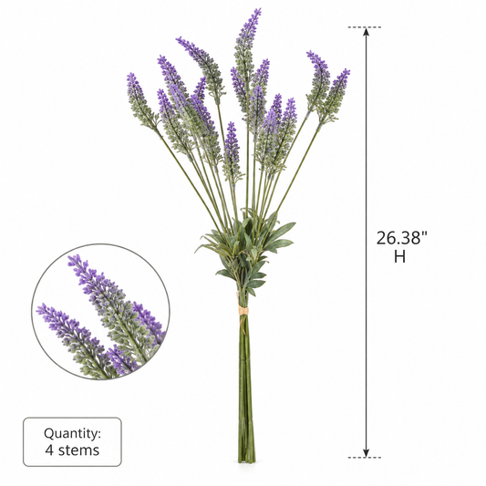 4-Stem Artificial Lavender (26.38 in H)