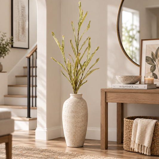 4-Branch Faux Orchid Leaves (50.39 in H)