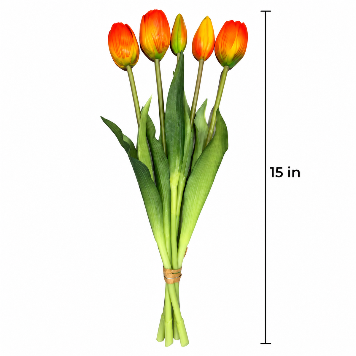 Faux 5-Head Tulip Stem (15.35 in H)