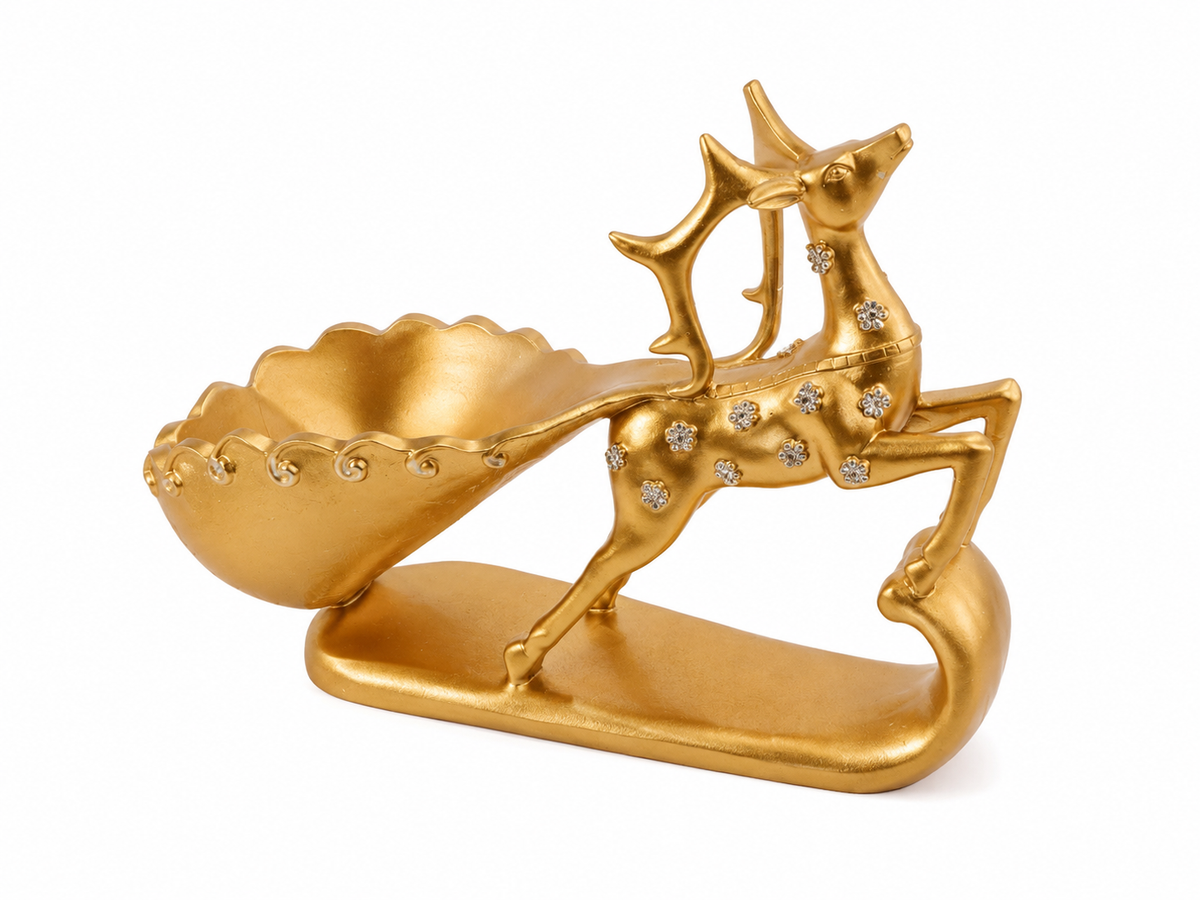 Golden Resin Deer Wine Rack