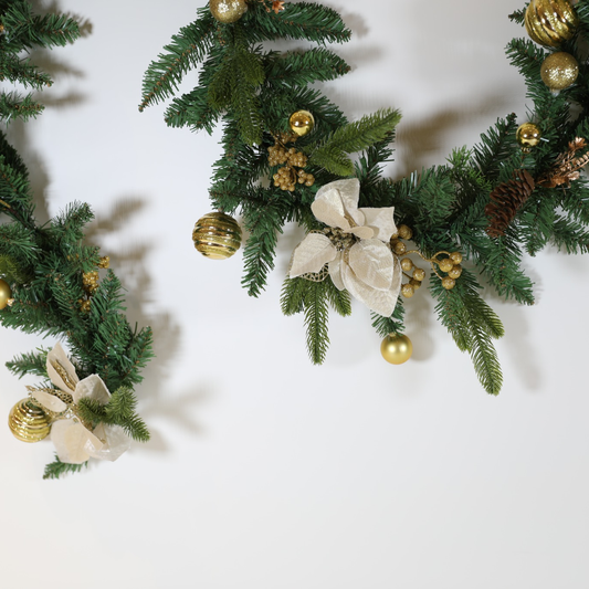 Golden Flower Christmas Garland (3 Different Sizes)