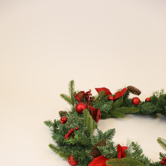 Red Flower Christmas Garland (3 Different Sizes)
