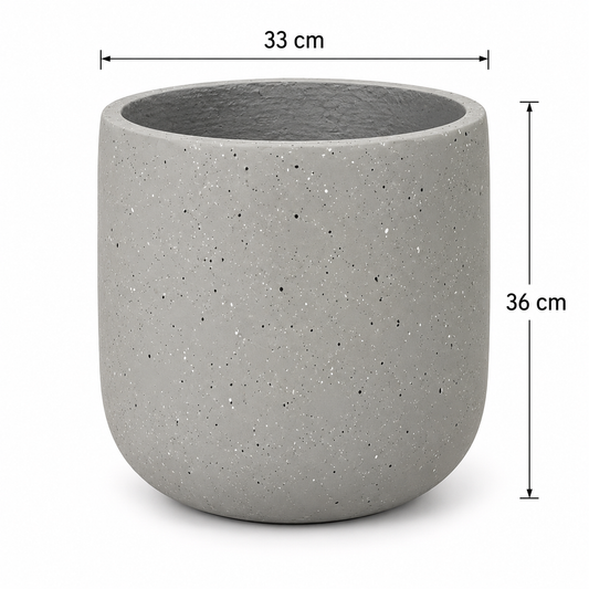 Light Grey Dotted Flower Pot (12.99"D×14.17"H)
