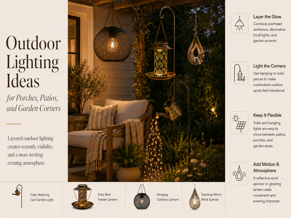 Outdoor Lighting Ideas for Porches, Patios, and Garden Corners