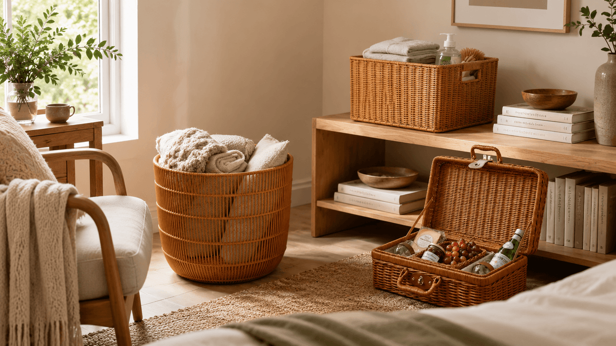 Storage Basket Ideas That Keep Rooms Soft, Calm, and Useful