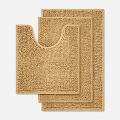 Textured TPR backing detail for bathroom mat set