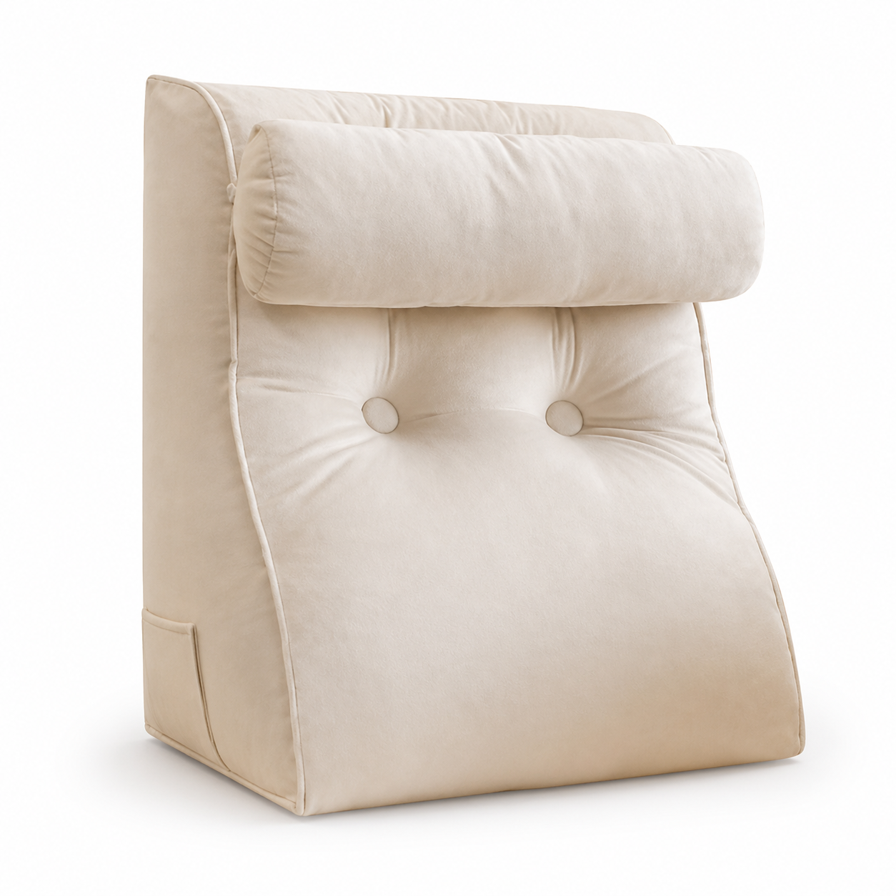 Champagne Reading Backrest Pillow-Bed Rest Cushion with Neck Roll (Single)