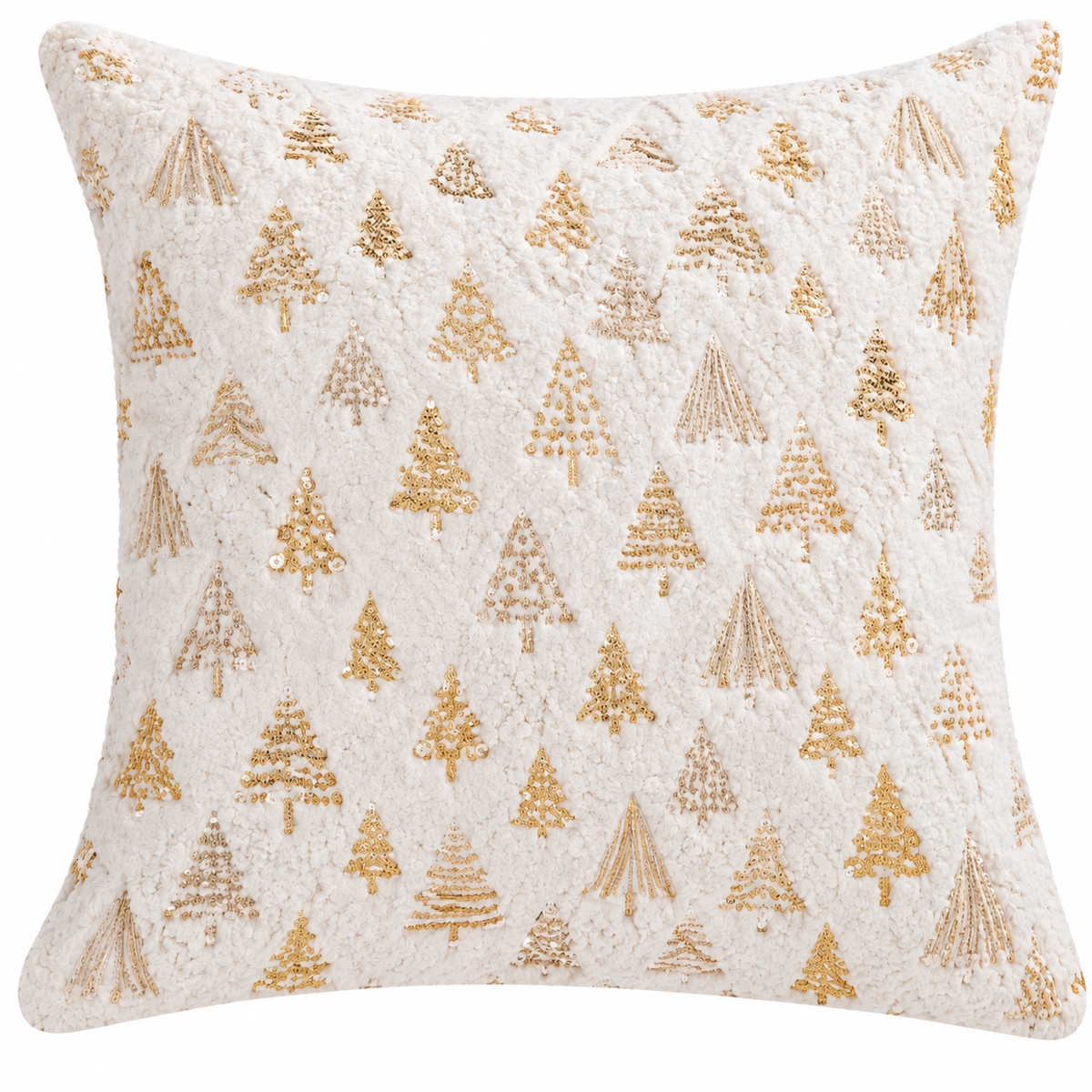 White Xmas Tree Pillow Cover (18"L × 18"W)