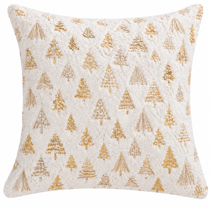 White Xmas Tree Pillow Cover (18"L × 18"W)