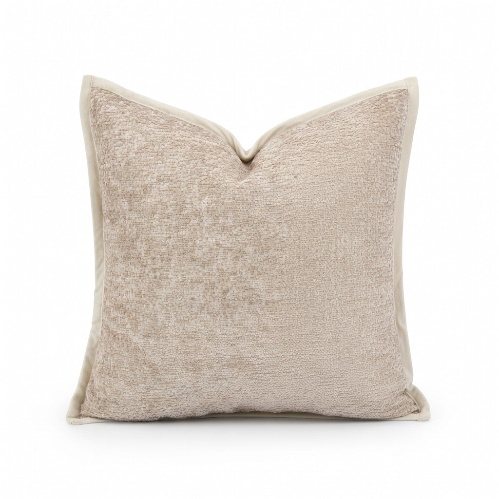 Velvet-Piped Chenille Pillow Cover-Elevated Trim Detail (Cover Only)