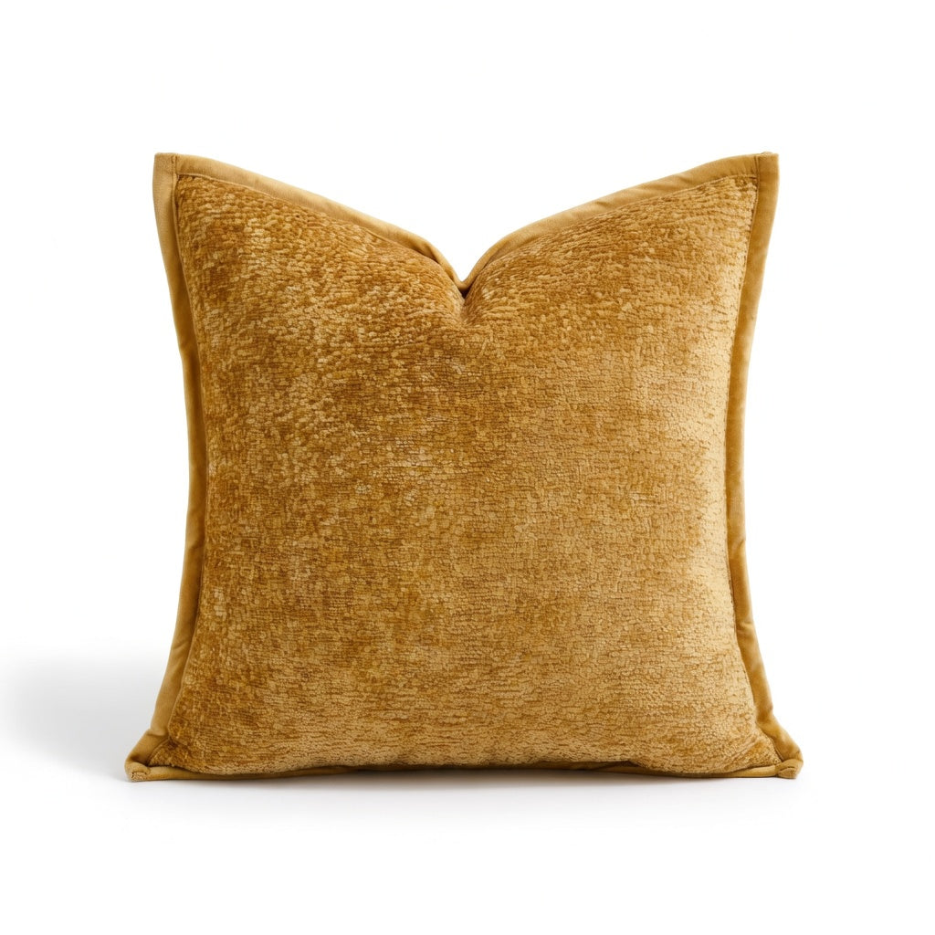 Velvet-Piped Chenille Pillow Cover-Elevated Trim Detail (Cover Only)