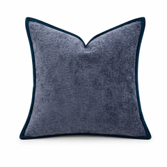 Velvet-Piped Chenille Pillow Cover-Elevated Trim Detail (Cover Only)