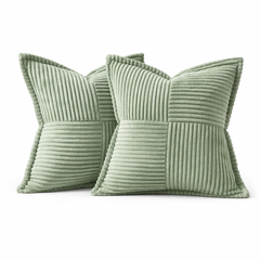 Corduroy Cross-Seam Pillow Cover-Textured Panel Patchwork