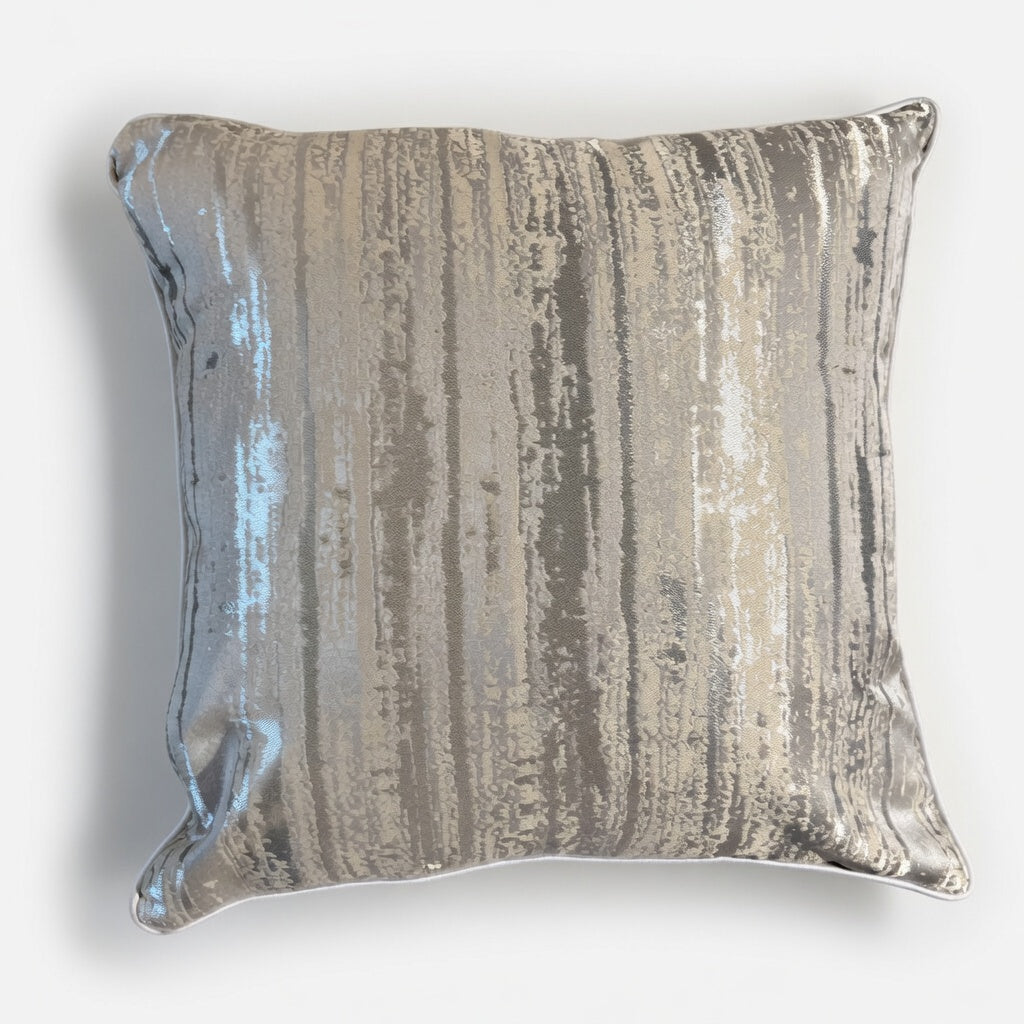 Distressed Stripe Piped Pillow Cover-18inx18in
