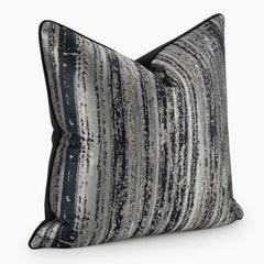 Distressed Stripe Piped Pillow Cover-18inx18in