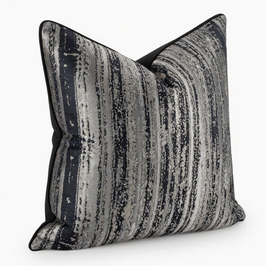 Distressed Stripe Piped Pillow Cover-18inx18in