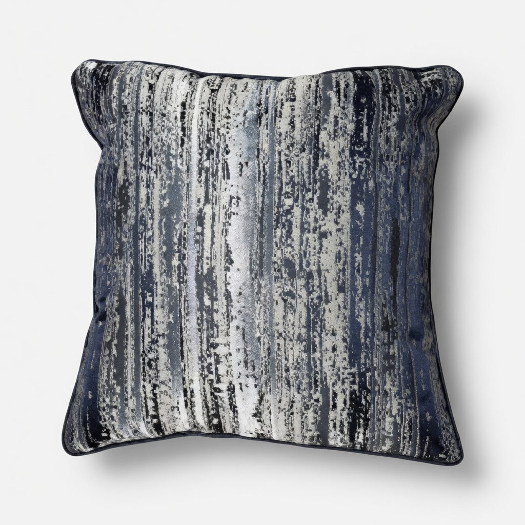 Distressed Stripe Piped Pillow Cover-18inx18in