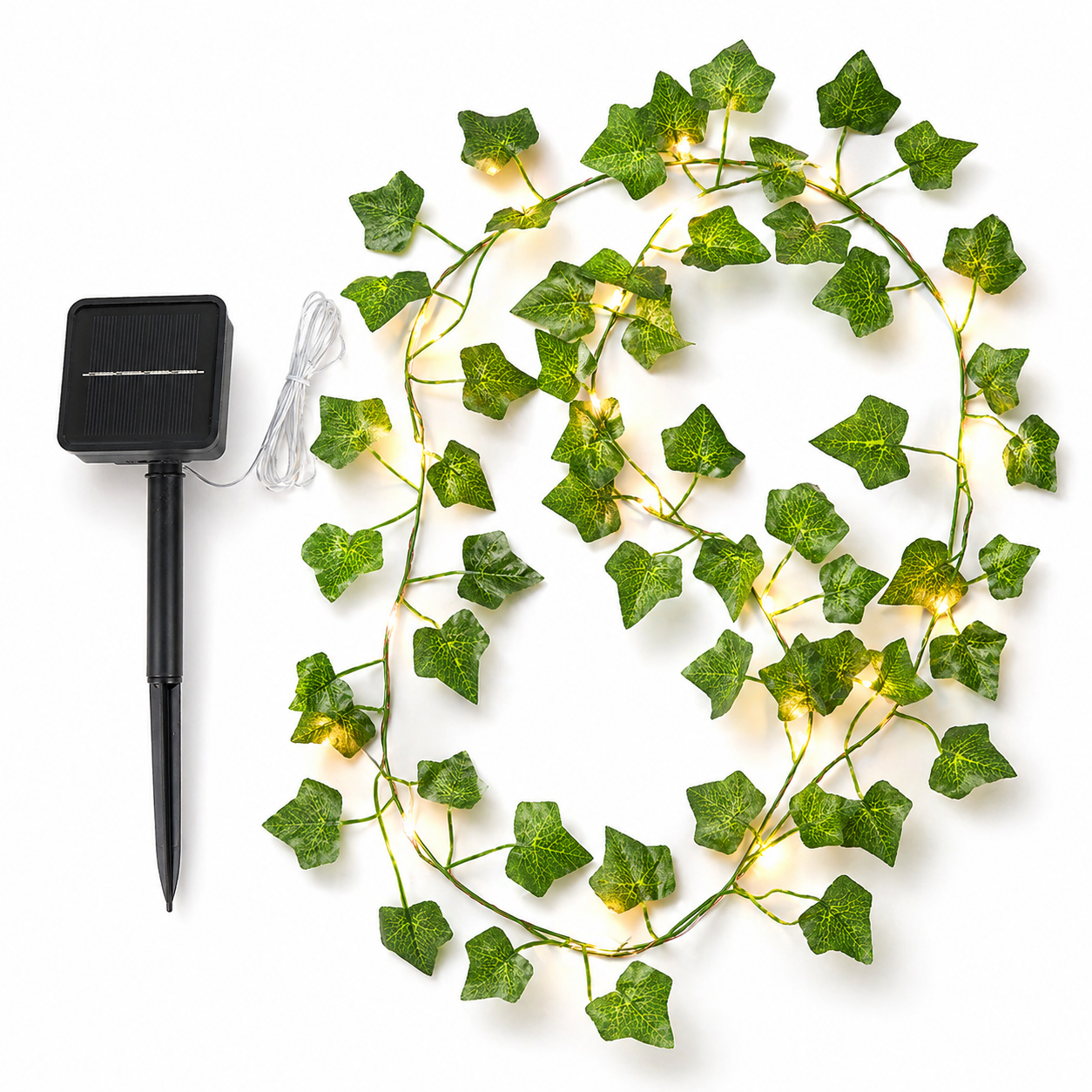 Ivy Garland LED String Lights-Solar, Battery Box, or USB Power (100 LEDs)