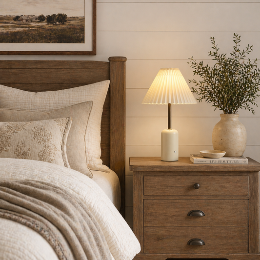 Cordless Pleated Shade Rechargeable Table Lamp