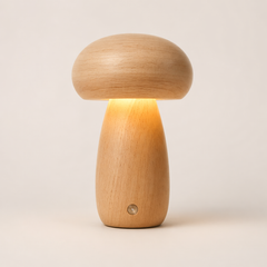 Wood Mushroom Night Light-Touch Dimmable