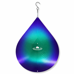 Teardrop Wind Spinner-Mirror Silver or Aurora Blue-Purple (Stainless Steel)
