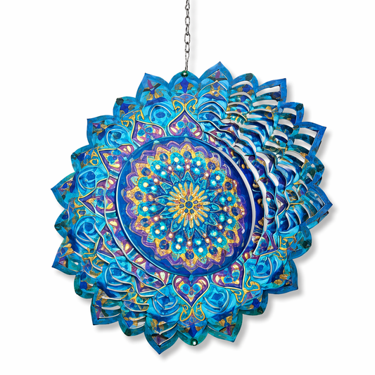 Mandala 3D Wind Spinner-Stainless Steel Kinetic Garden & Patio Hanging Decor
