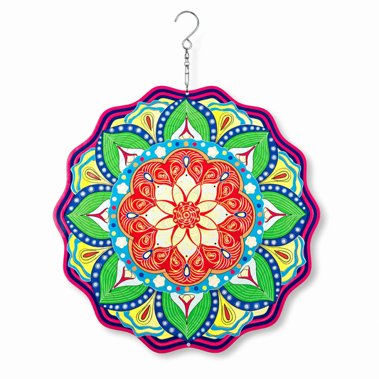 Mandala 3D Wind Spinner-Stainless Steel Kinetic Garden & Patio Hanging Decor