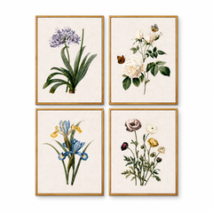 Botanical Quartet Canvas Wall Art Set (4 Panels, 12x16 in Each)