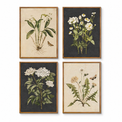 Botanical Quartet Canvas Wall Art Set (4 Panels, 12x16 in Each)