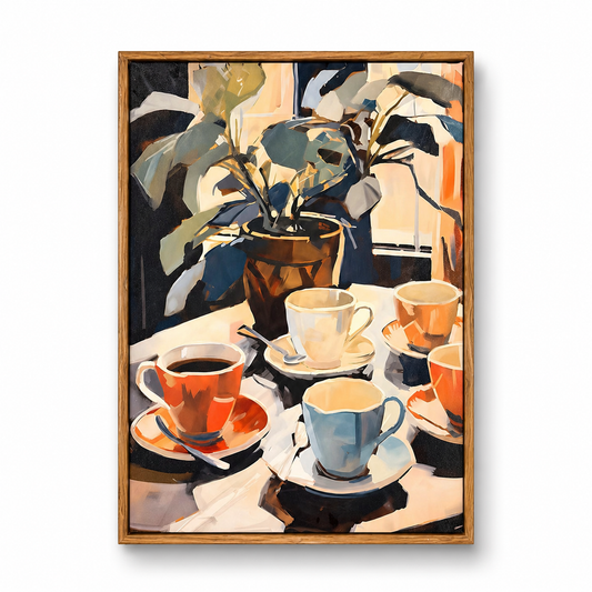 Cafe Table Still Life Canvas Wall Art- Gallery-Wrapped