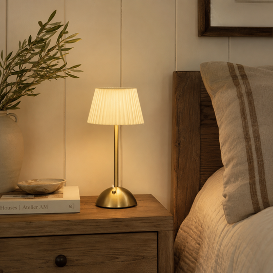 Pleated Shade Touch Dimmable Table Lamp