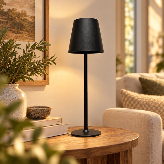 Modern Shade Touch Dimmable Table Lamp-Sculptural Metal Accent