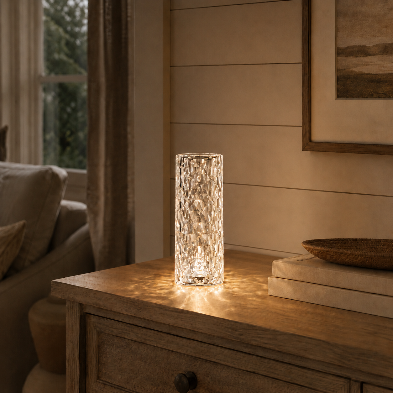 Rose Crystal Touch Dimmable Acrylic Lamp