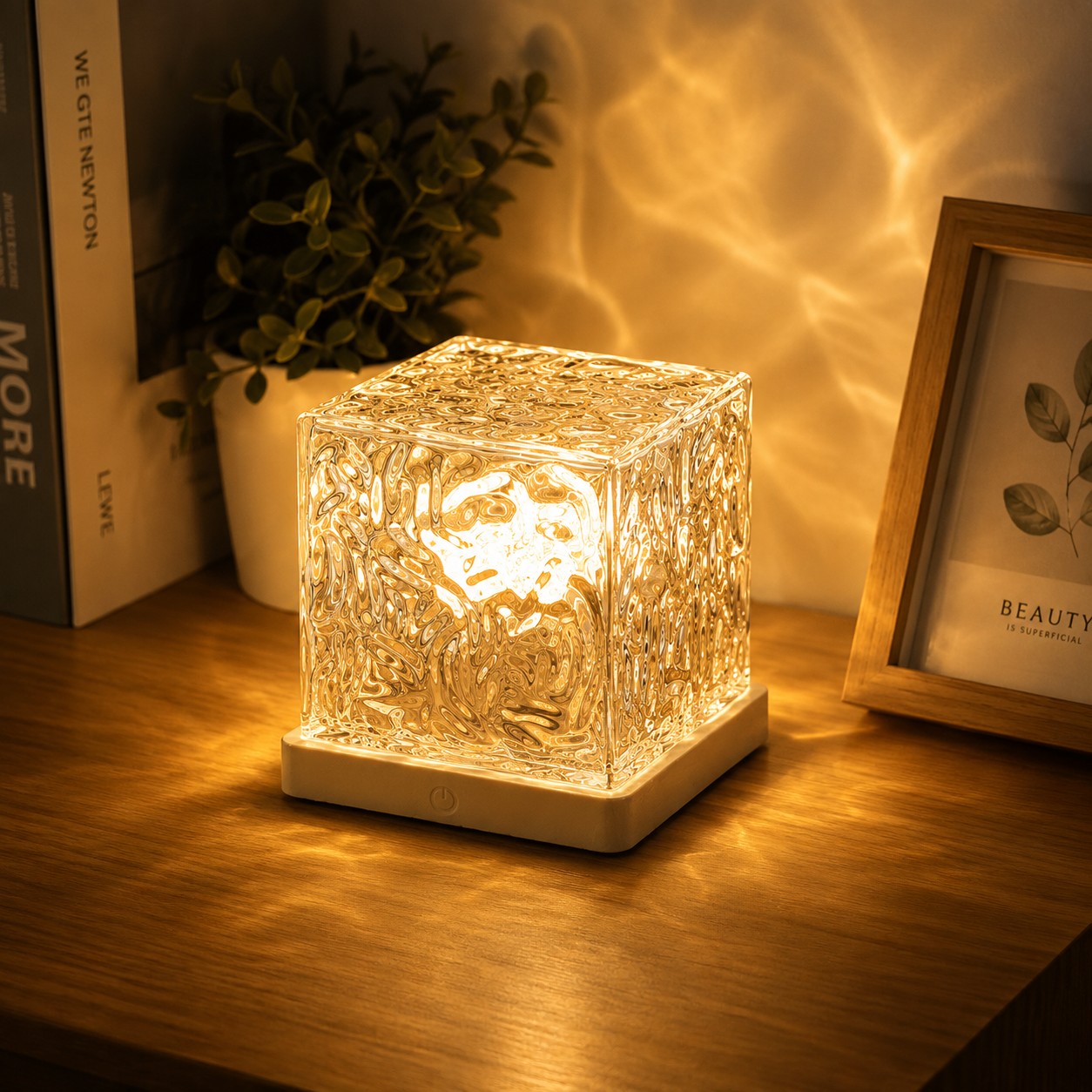 Water Ripple Touch Dimmable Night Light-3-Color Mood Lamp