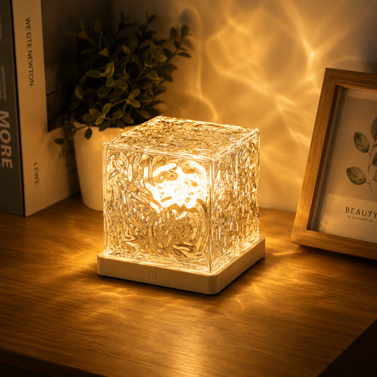 Water Ripple Touch Dimmable Night Light-3-Color Mood Lamp