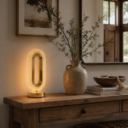 Oval Halo Touch Dimmable Acrylic Lamp