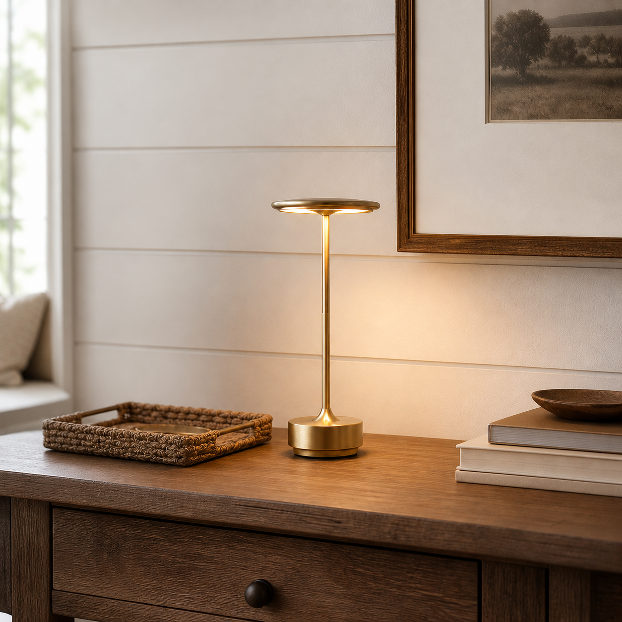 Minimal Line Aluminum Touch Table Lamp-Dimmable