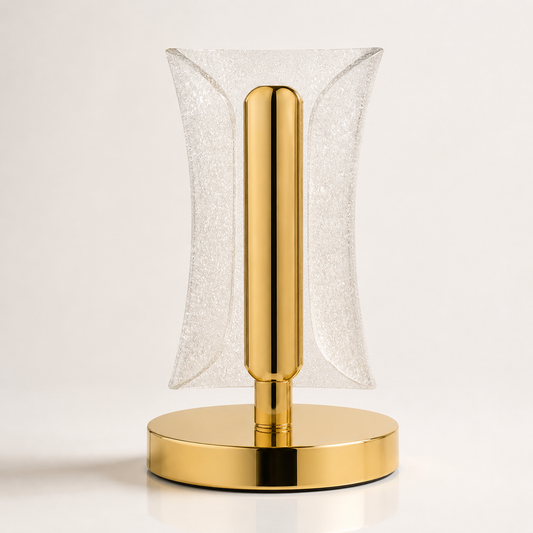 Crystal Glow Touch Accent Lamp-Gold-Tone Base
