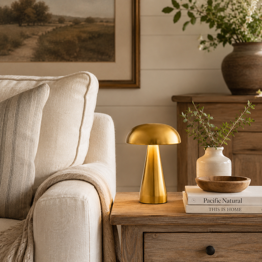 Metal Mushroom Touch Dimmable Table Lamp