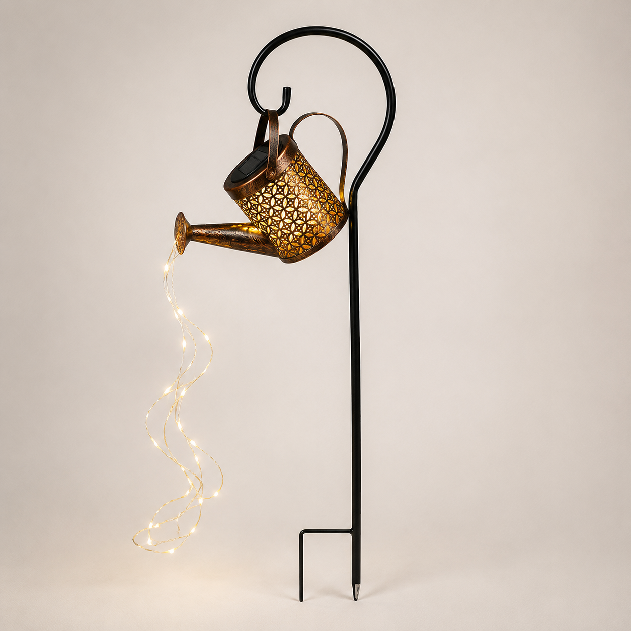 Solar Watering Can Garden Light with Pouring Fairy Lights